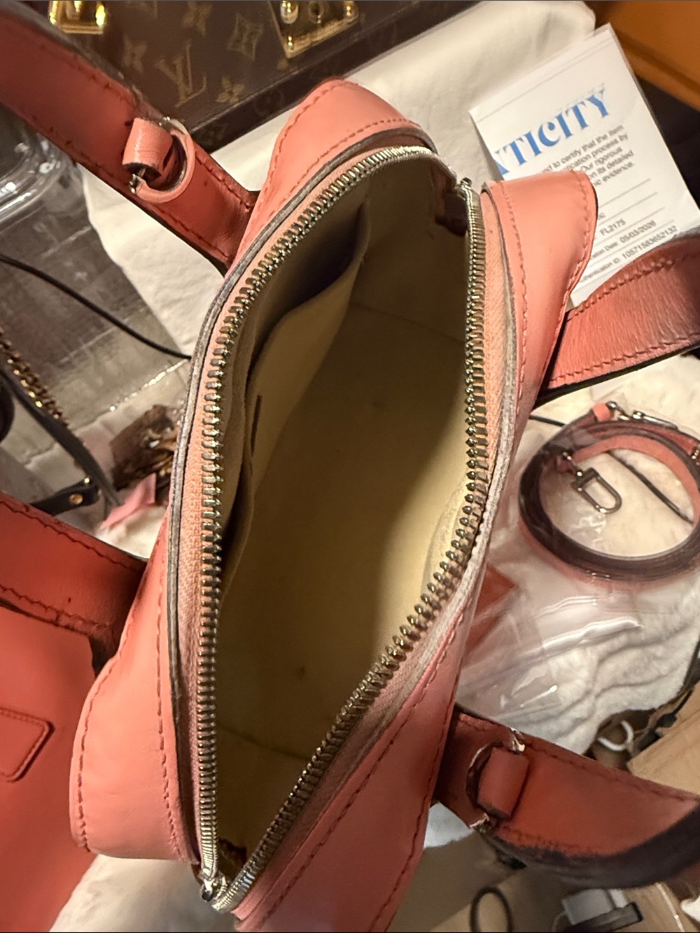 Louis Vuitton Monogram Satchel with Pink Trim - Picture 8 of 17